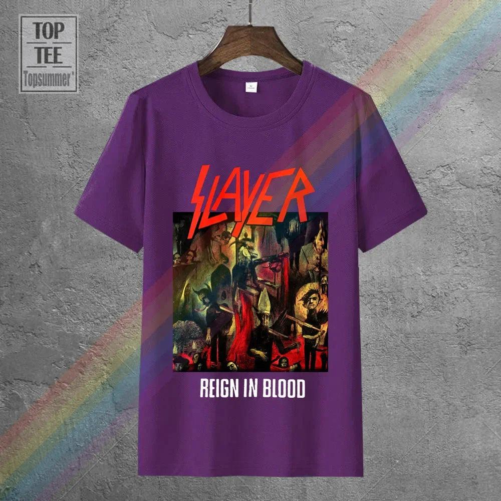 Slayer Reign In Blood Album Cover Image Mens Black T Shirt New Official Merch - Lizard Vigilante