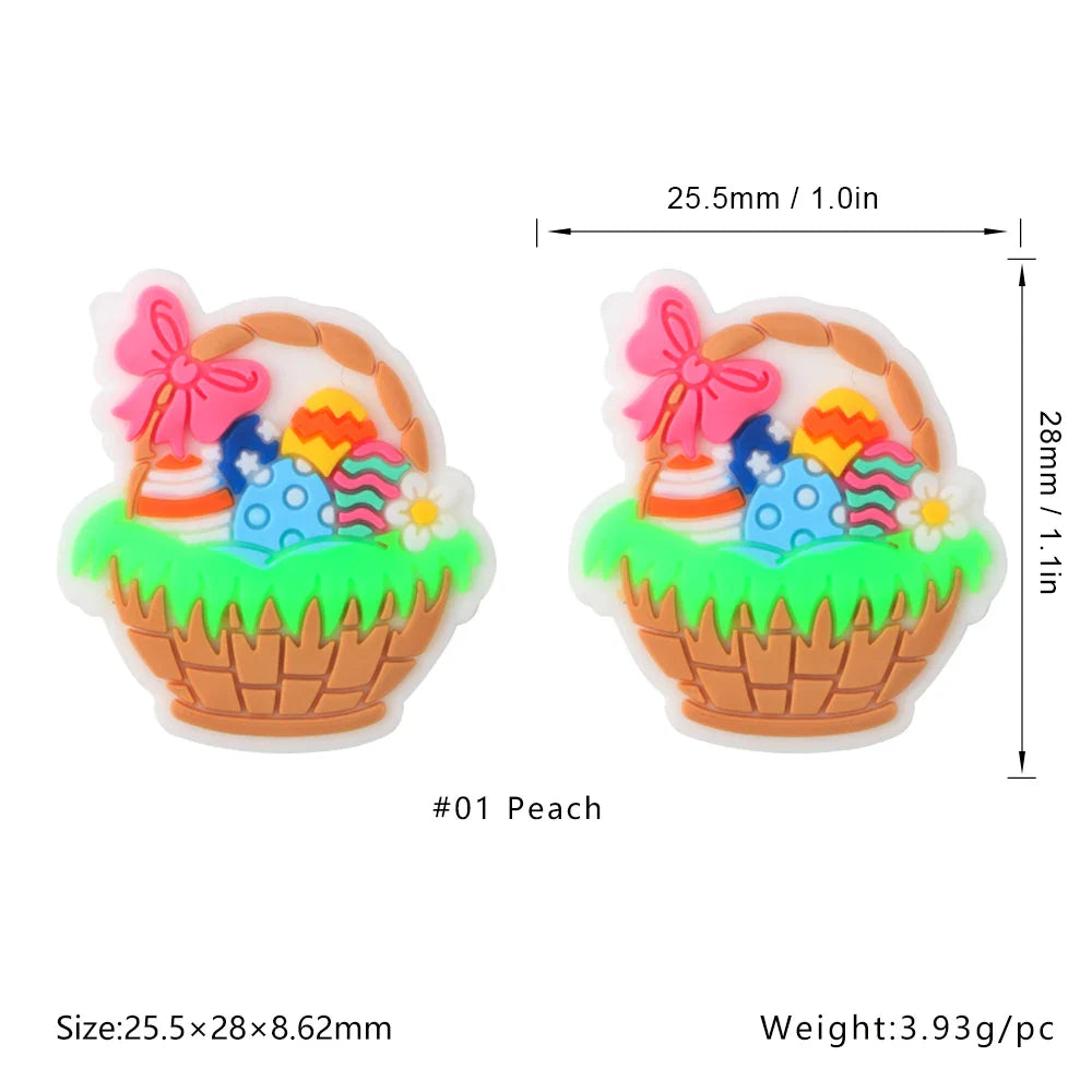 Kovict 5/10Pcs New Focal Silicone Beads Easter Series Bead For Jewelry Making DIY  KeyChain Bracelet Necklace Pen Accessories