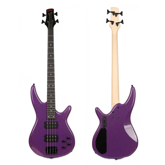 GECKO Purple Maple Neck 4-String Bass Guitar – High-Quality Basswood Body & Red Cedar Design – Professional Electric Bass with Passive Pickup - Premium bass guitar from Lizard Vigilante - Just $399.99! Shop now at Lizard Vigilante