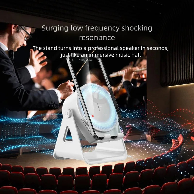 Bluetooth Speaker Adjustable Desktop Lazy Tablet Bracket Support Portable Wireless Speaker Phone Holder Stand with RGB Light