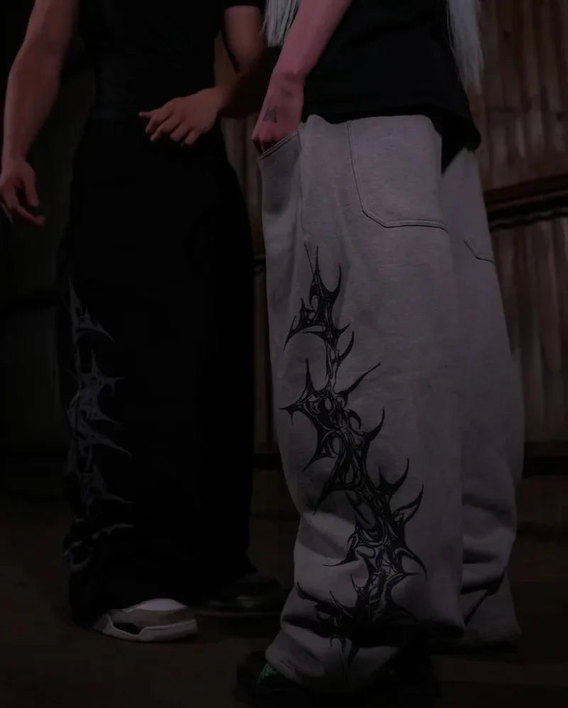 Shadow Vibe Y2K Gothic Harajuku Elastic Waist Pants – Loose Fit Hip-Hop Streetwear for Men & Women - Premium pants from dsers - Just $96.66! Shop now at Lizard Vigilante