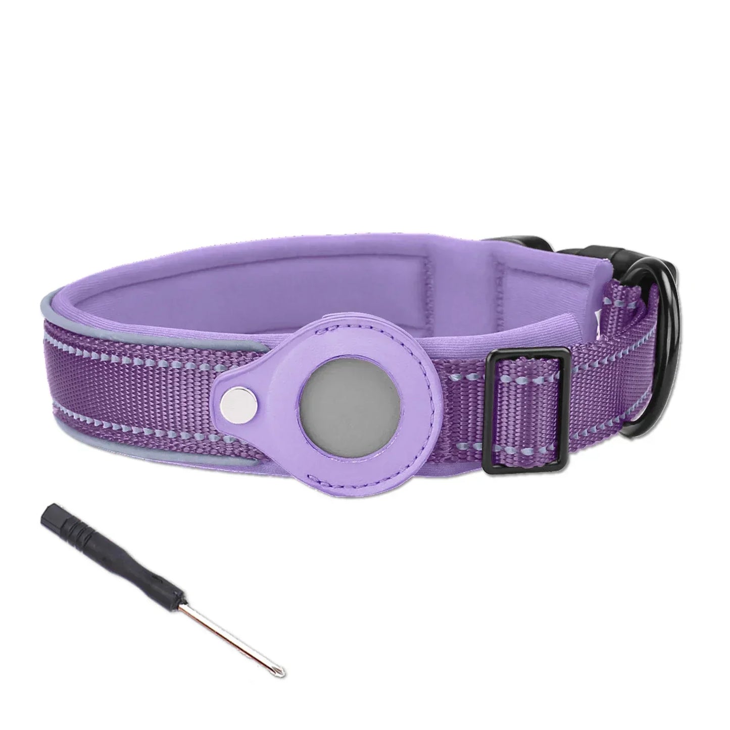 Easy To Use Anti-Lost Dog Collar with Airtag Holder | Reflective, Waterproof, & Adjustable - Perfect for Large Dogs - Premium dog collar from Lizard Vigilante - Just $24.88! Shop now at Lizard Vigilante