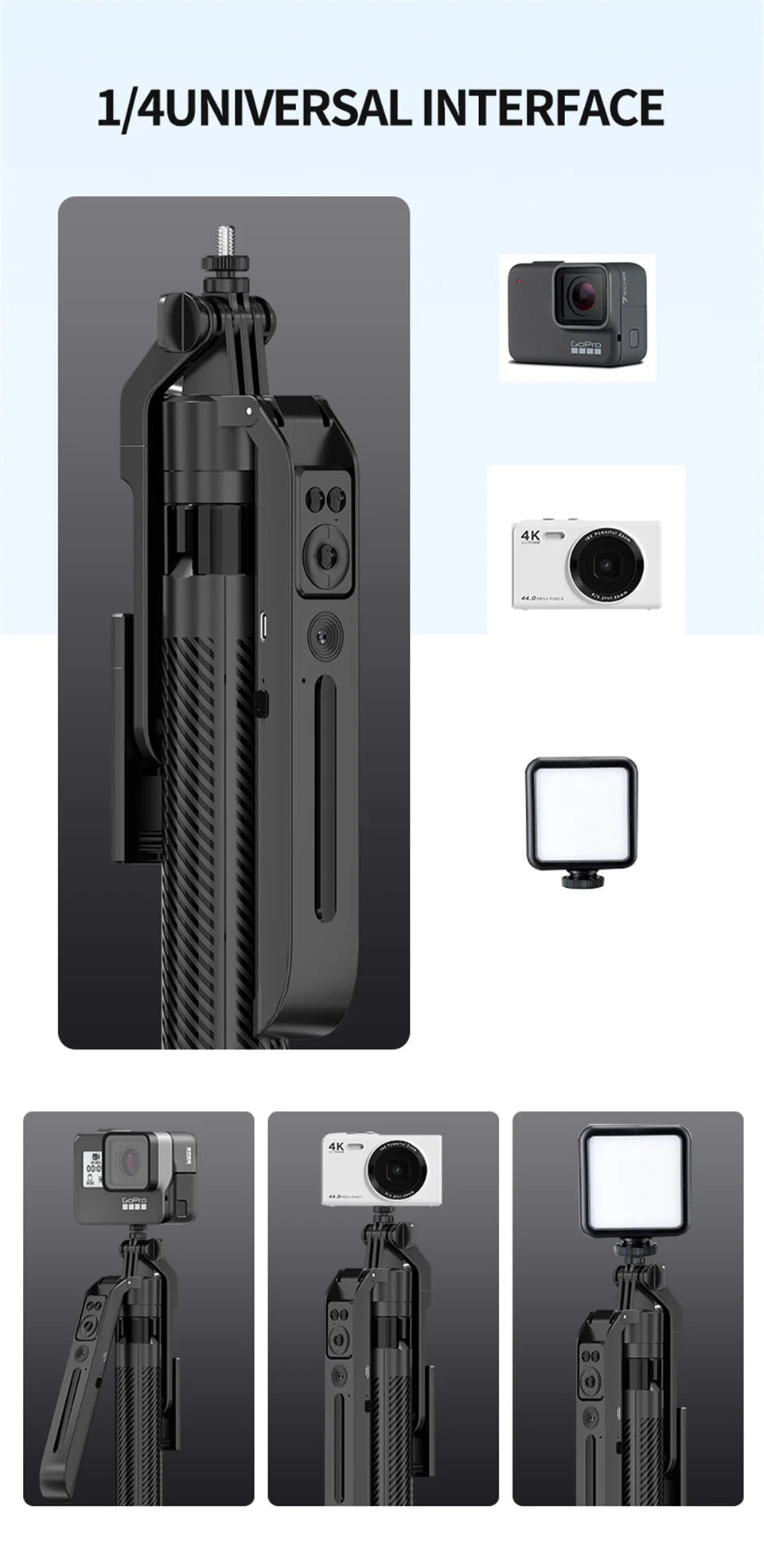 Fangtuosi IronClutch AI Tripod Gimbal — Bluetooth Selfie Stick & Smart Follow Stabilizer For Smartphones