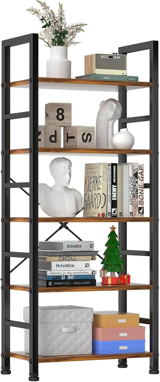 Bookshelves, 5-storey high bookshelves, modern bookcases, garage sets, CDs, movies, industrial corner storage organizers - Premium  from Lizard Vigilante - Just $88.99! Shop now at Lizard Vigilante