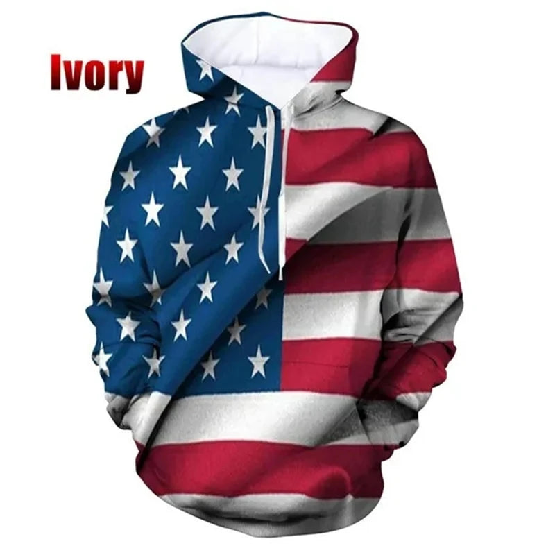 Freedom Hoodie: Unisex 3D American Flag Design - Premium Long-sleeve hoodie from Lizard Vigilante - Just $49.99! Shop now at Lizard Vigilante