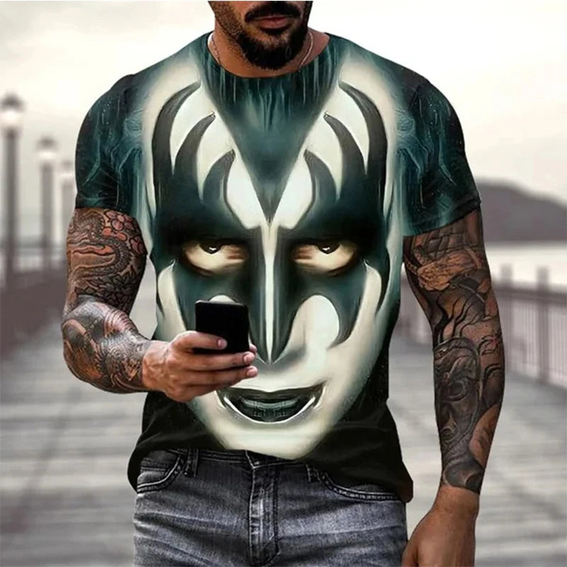 New Kiss Rock Band 3D Print Oversized T-Shirt – Men, Women, Kids Streetwear in Hip-Hop Style for Daily, Casual, or Concert Looks - Premium T-Shirt from Lizard Vigilante - Just $19.88! Shop now at Lizard Vigilante