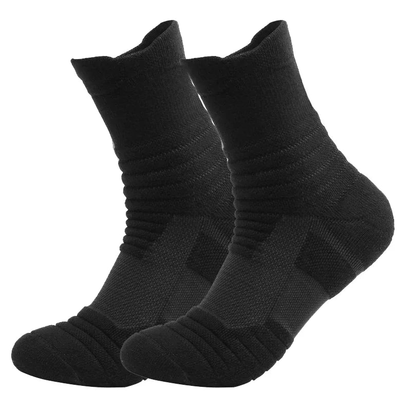 2 Pairs Anti-Slip Football & Basketball Socks - Breathable, Deodorizing Cotton Crew Socks for Men & Women - Premium Socks from Lizard Vigilante - Just $12.88! Shop now at Lizard Vigilante