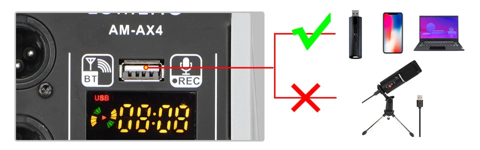 99 DSP Effects Mixing Console Podcast Mini 4/6 Channels Sound Audio Mixer Individual 48V Bluetooth USB PC Play Record AM-AX4/6