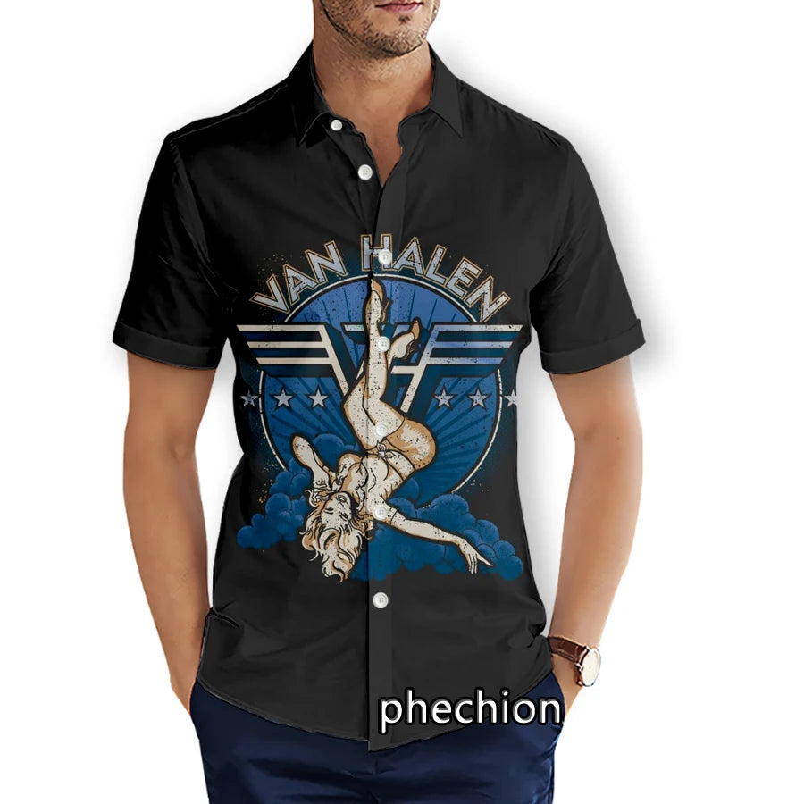 Van Halen 3D Printed Shirts Hawaiian Shirt Summer Mens Short Sleeve Beach Fashion Streetwear - Premium shirt from Lizard Vigilante - Just $38.99! Shop now at Lizard Vigilante