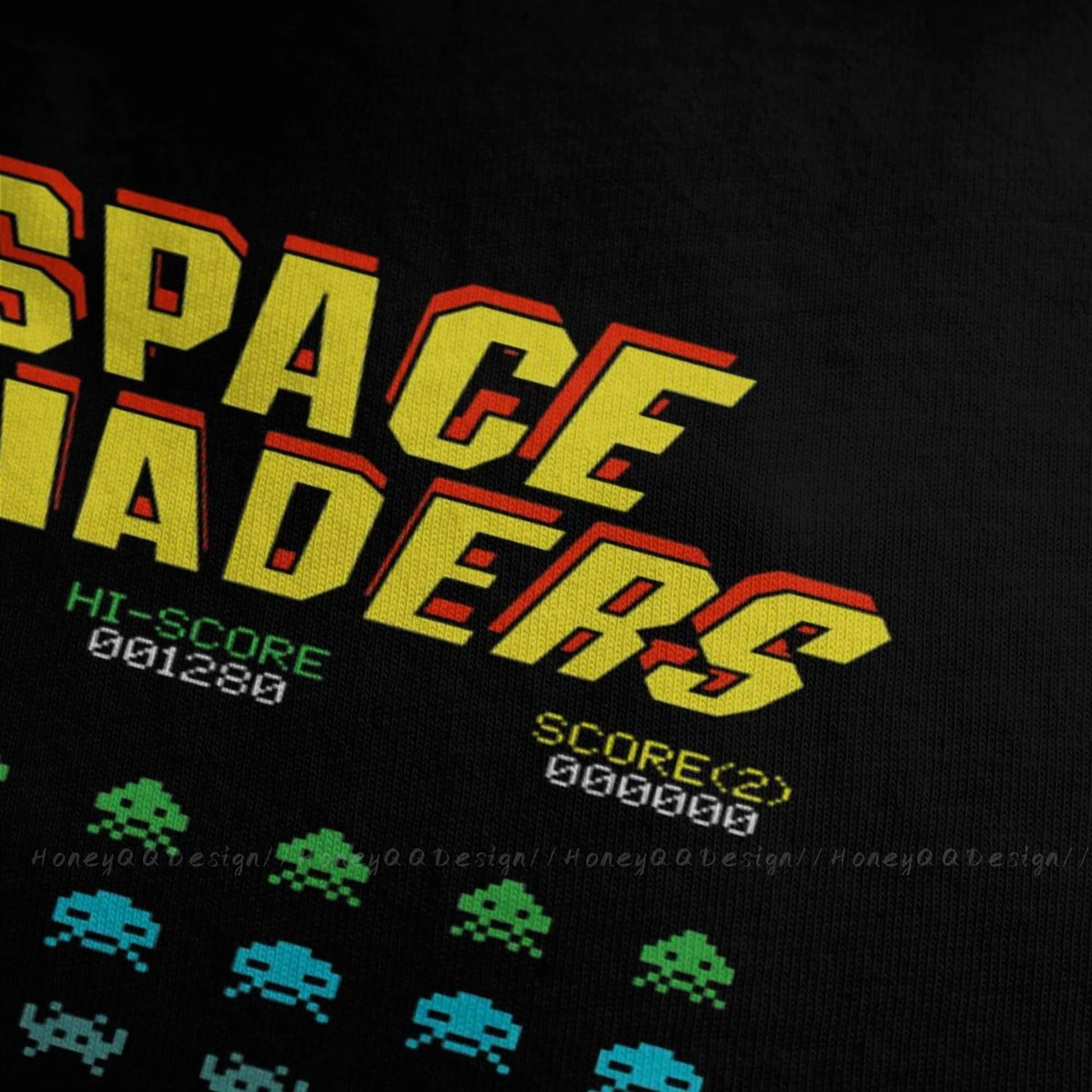 Space Invaders T-Shirt 70s 80s Arcade Game Men 100% Cotton Short Summer Sleeve Casual Plus Size Shirt Adults - Lizard Vigilante