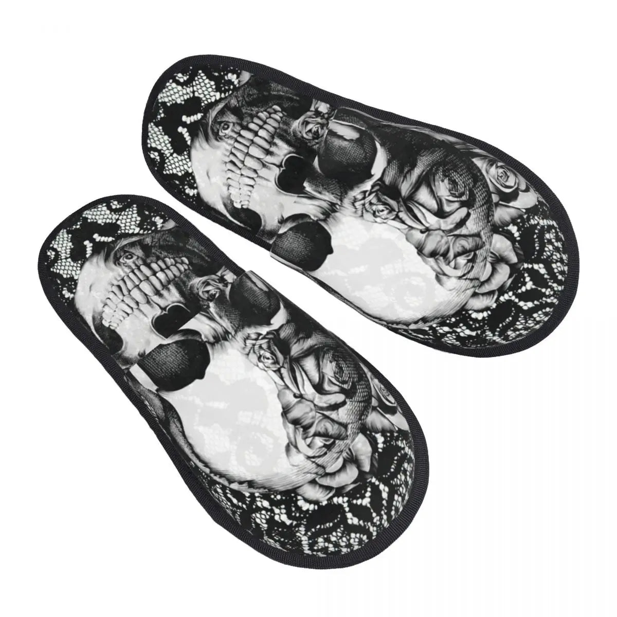 Rockabilly Skull Retro Classic Rock and Roll Slippers - Premium slippers from Lizard Vigilante - Just $23.88! Shop now at Lizard Vigilante