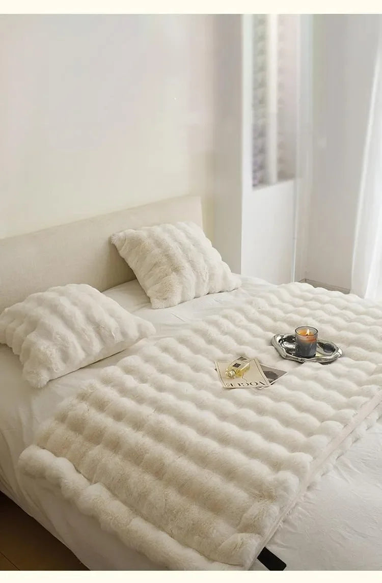 Heavy Luxe Faux Fur Chaos Blanket – Plaid Panther Edition - Premium blanket from dsers - Just $24.99! Shop now at Lizard Vigilante