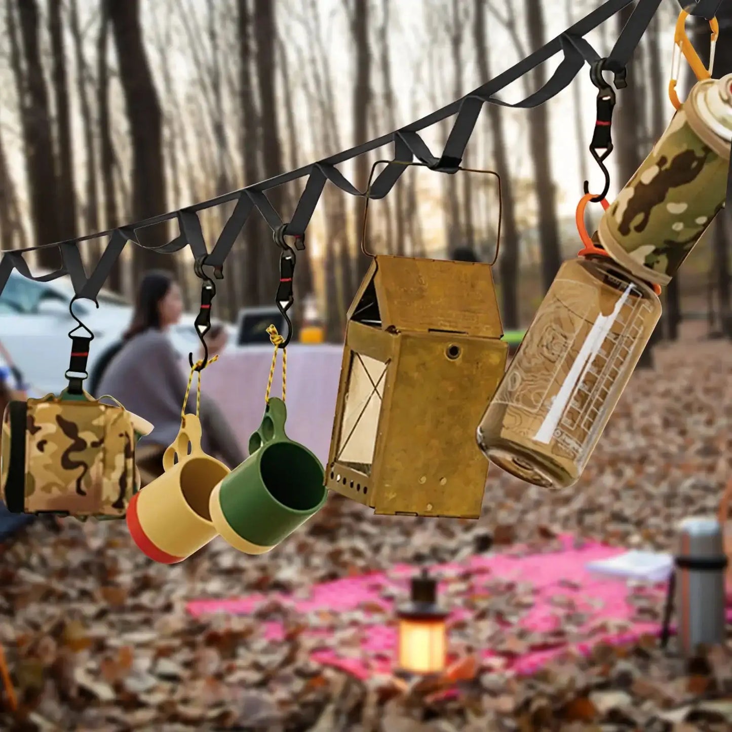 1.8 Outdoor Hanging Rope Portable Lanyard Canopy Hanger Camping Campsite Storage Strap Hiking Tent Accessories Camping Gear