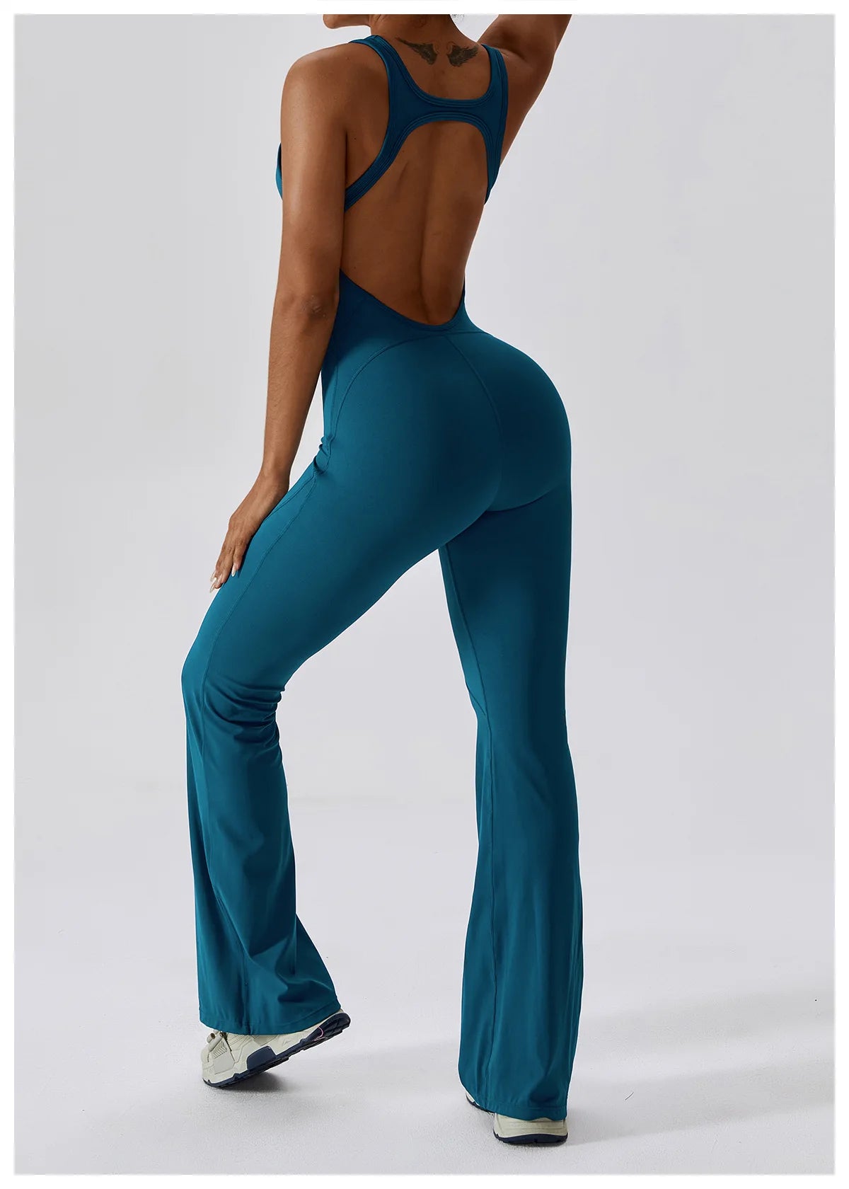 Sexy Back V Jumpsuit Gym Set Women Training Yoga Suit Sportswear Women Sports Jumpsuit Fitness Rompers Stretch Workout Bodysuits - Premium  from Lizard Vigilante - Just $36.99! Shop now at Lizard Vigilante