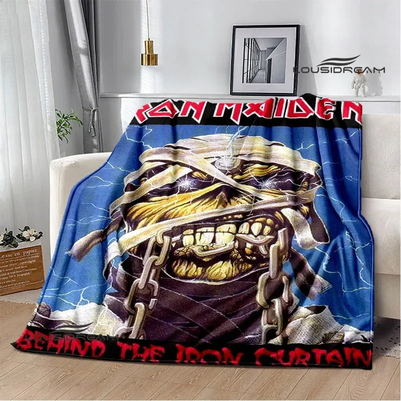 Iron Maiden Printed Blanket – Soft Flannel Kids & Adults Throw | Warm, Portable, and Perfect for Home or Travel - Premium blanket from dsers - Just $33.66! Shop now at Lizard Vigilante