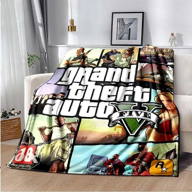 GTA 5 Grand Theft Auto Blanket, Lightweight Warm Insulation Sofa Bed Office Car Knee Pads Blankets - Premium blanket from Lizard Vigilante - Just $20.99! Shop now at Lizard Vigilante