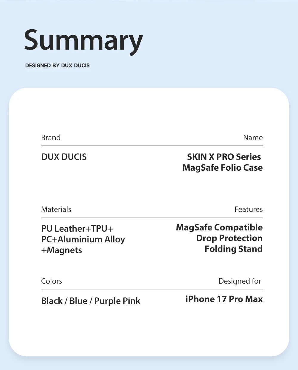 DUX DUCIS Armored MagSafe iPhone 17 Pro Max Case — Military-Grade Magnetic Stand Fortress