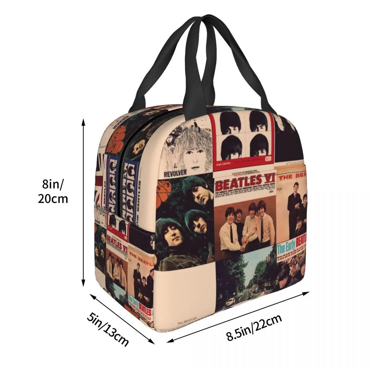 The Beatle Members Art Lunch Bags Insulated Bento Box Portable Lunch Tote Picnic Bags Cooler Thermal Bag for Woman - Lizard Vigilante