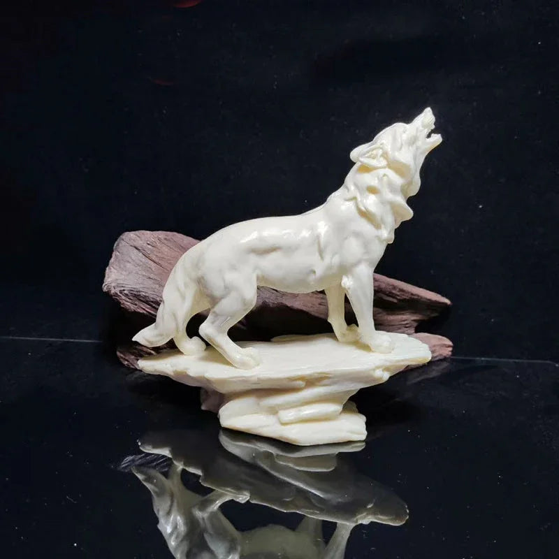 GOOD Sculpture HOME OFFICE Company SHOP CAR TOP cool art wolf carving Ornament statue