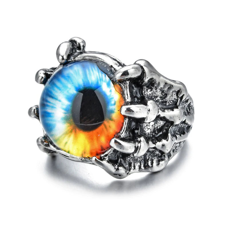 2024 New Retro Jewelry Rings Salonfang Gothic Rings Unisex Punk Skull Rock Hip Hop Adjustable Gift Jewelry Evil Eye/Dragon Claw - Premium ring from Lizard Vigilante - Just $18.88! Shop now at Lizard Vigilante