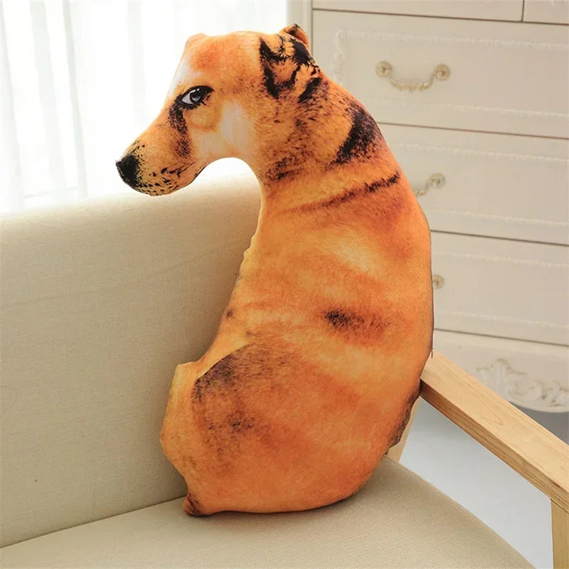 3D Dog Cushion Plush Body Throw Pillow Stuffed Doll Toy Realistic Dog Sofa Cushion Office Chair Decorative Home Creative Gift