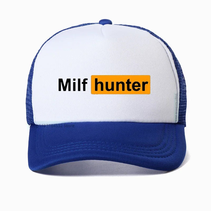 Milf Hunter Graphic Trucker Cap Funny Adult Baseball Hat Summer Streetwear Adjustable