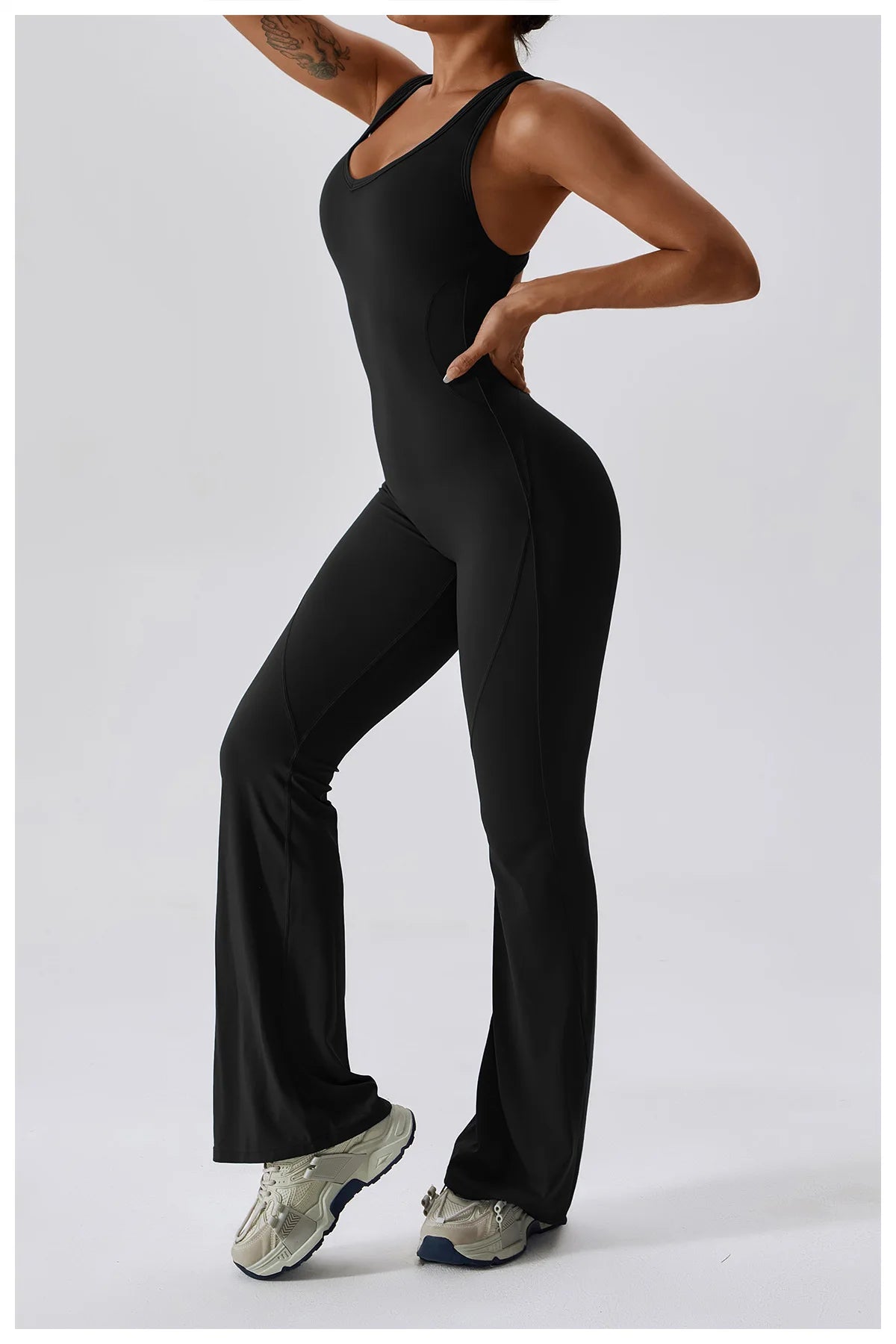 Sexy Back V Jumpsuit Gym Set Women Training Yoga Suit Sportswear Women Sports Jumpsuit Fitness Rompers Stretch Workout Bodysuits - Premium  from Lizard Vigilante - Just $36.99! Shop now at Lizard Vigilante