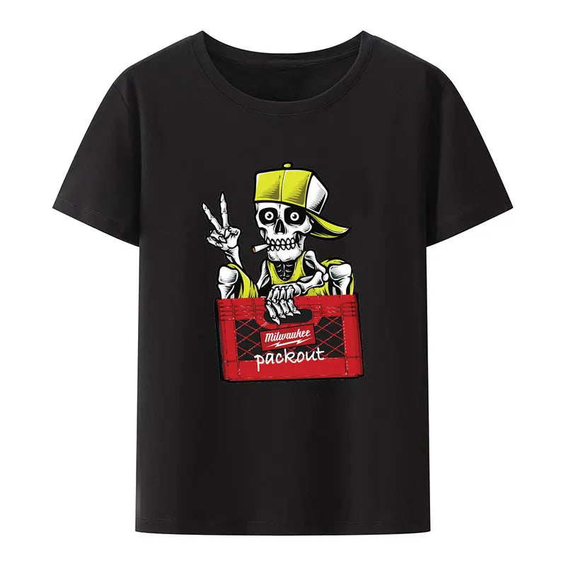 Funny Skull HVAC Coffee Break T-Shirt – Men’s Casual Modal Print Tee - Premium T-shirt from Lizard Vigilante - Just $23.88! Shop now at Lizard Vigilante