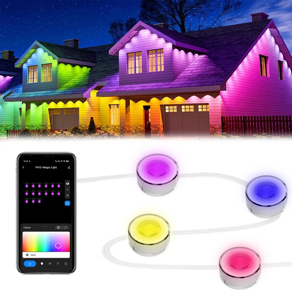 RGBIC String Downlight Smart LED String Light Work with Alexa Color Changing Indoor Wall Light Fixture for Party Music Sync - Premium  from Lizard Vigilante - Just $53.99! Shop now at Lizard Vigilante