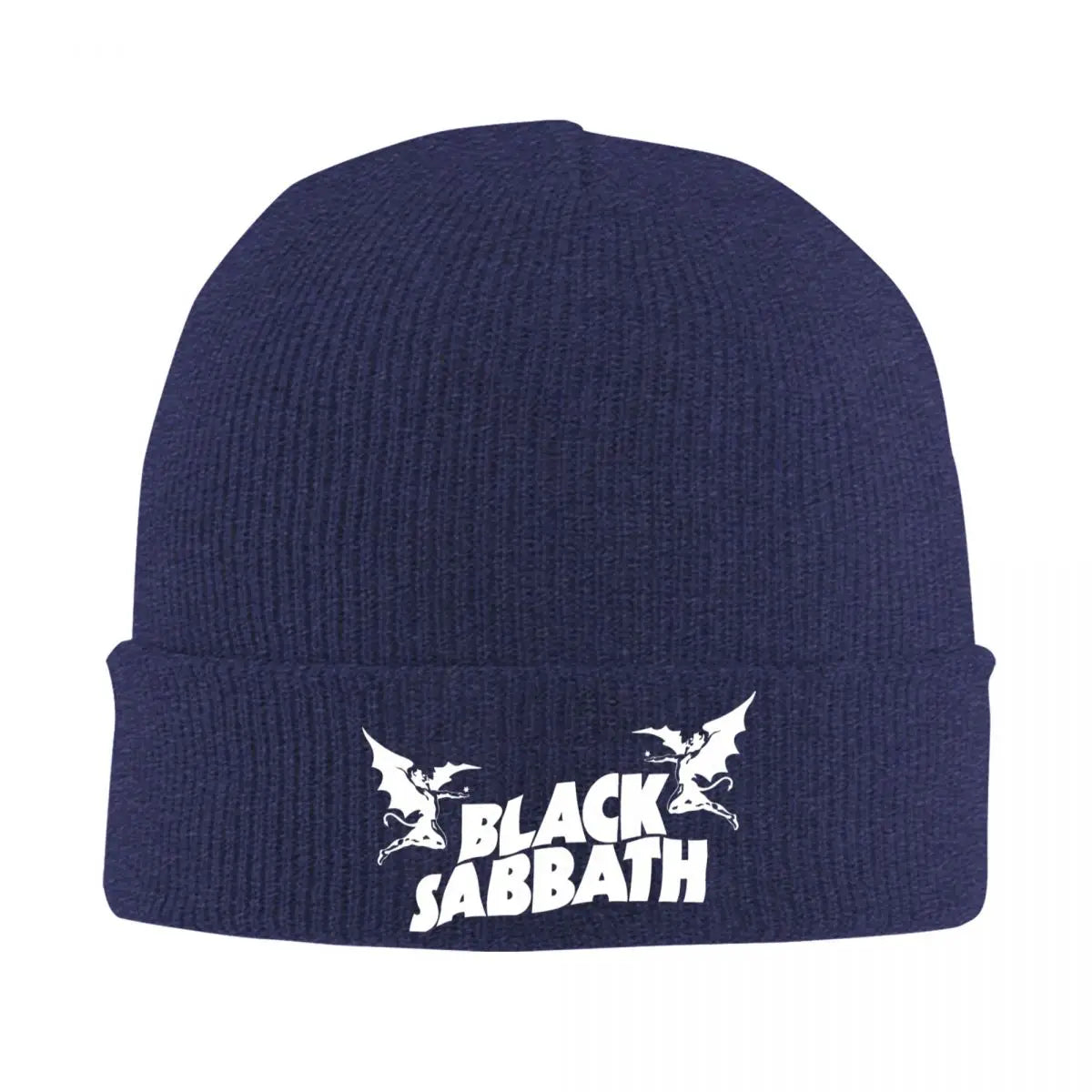 Black Sabbath Knitted Beanie Cap – Unisex Winter Hat for Men & Women, Warm Acrylic Crochet Melon Cap for Outdoor Use - Premium beanie from Lizard Vigilante - Just $21.99! Shop now at Lizard Vigilante