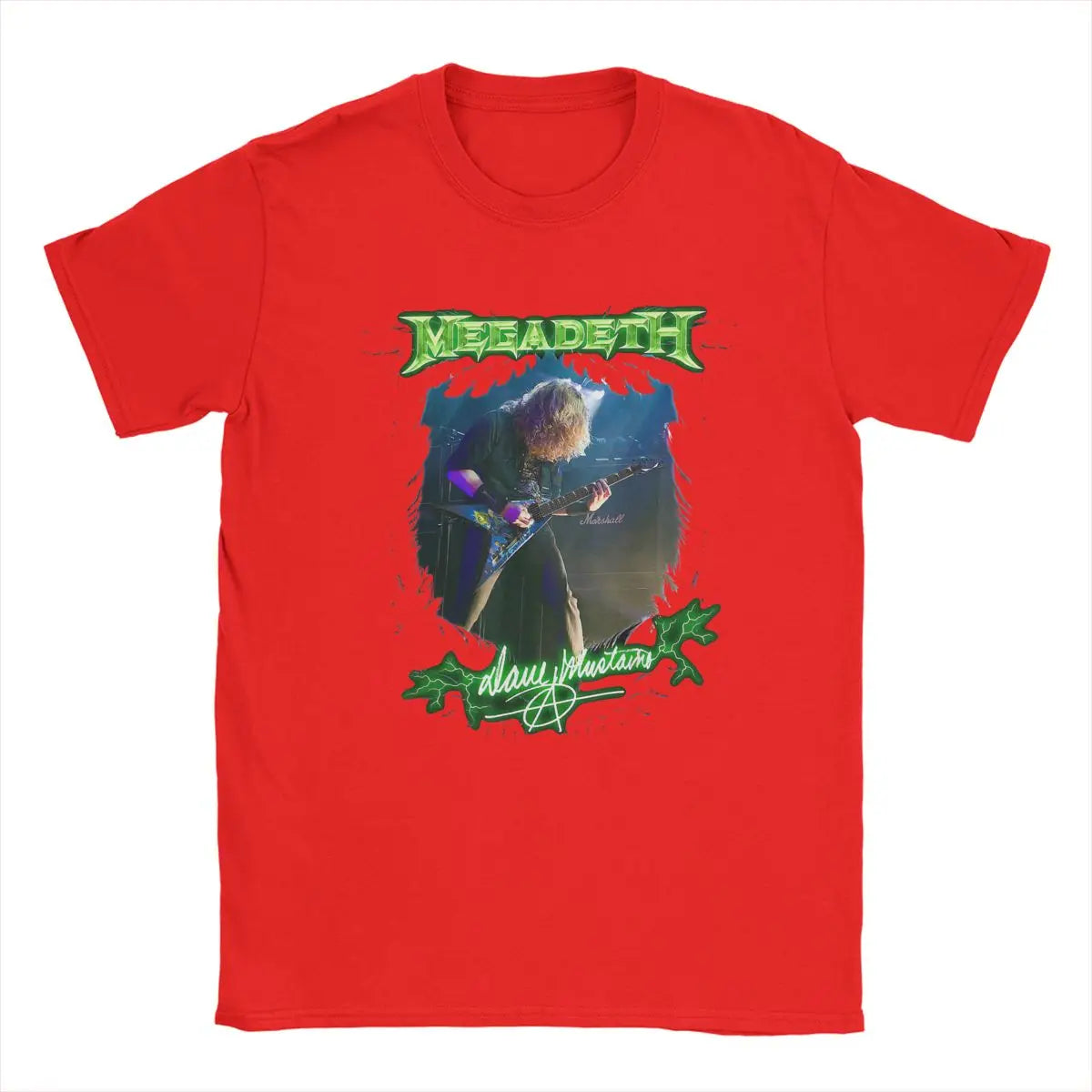 Dave Mustaine Megadeth T-Shirt – Heavy Metal Hip-Hop Cotton Tee for Men - Premium T-Shirt from Lizard Vigilante - Just $23.88! Shop now at Lizard Vigilante