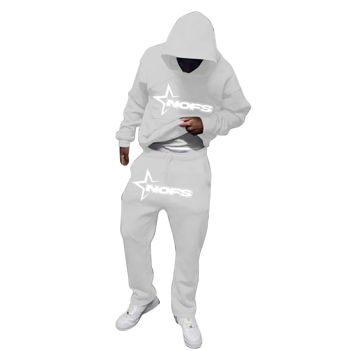 Unisex Loose Fit Hip Hop Hoodie and Sweatpants Set – Trendy Skateboard Streetwear for Autumn & Winter - Premium hoodie set from Lizard Vigilante - Just $38.88! Shop now at Lizard Vigilante