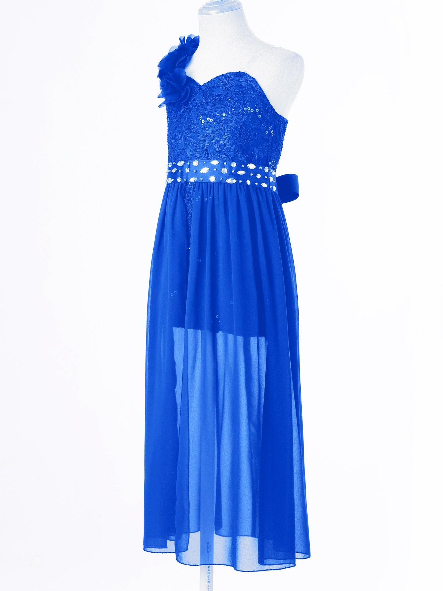 Girls Elegant Party Dress – Sequin Beaded Asymmetrical Gown with Lace Chiffon Overlay, Birthday, Wedding, Prom Pageant Dress - Premium dress from Lizard Vigilante - Just $34.99! Shop now at Lizard Vigilante