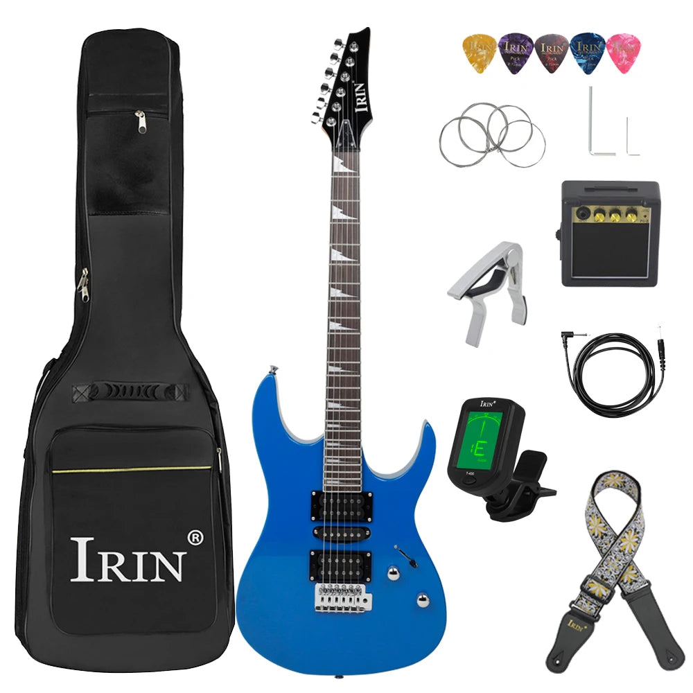 IRIN 24-Fret Maple Shockwave Electric Guitar Arsenal Pack – Full Stage Assault With Amp, Bag & Gear
