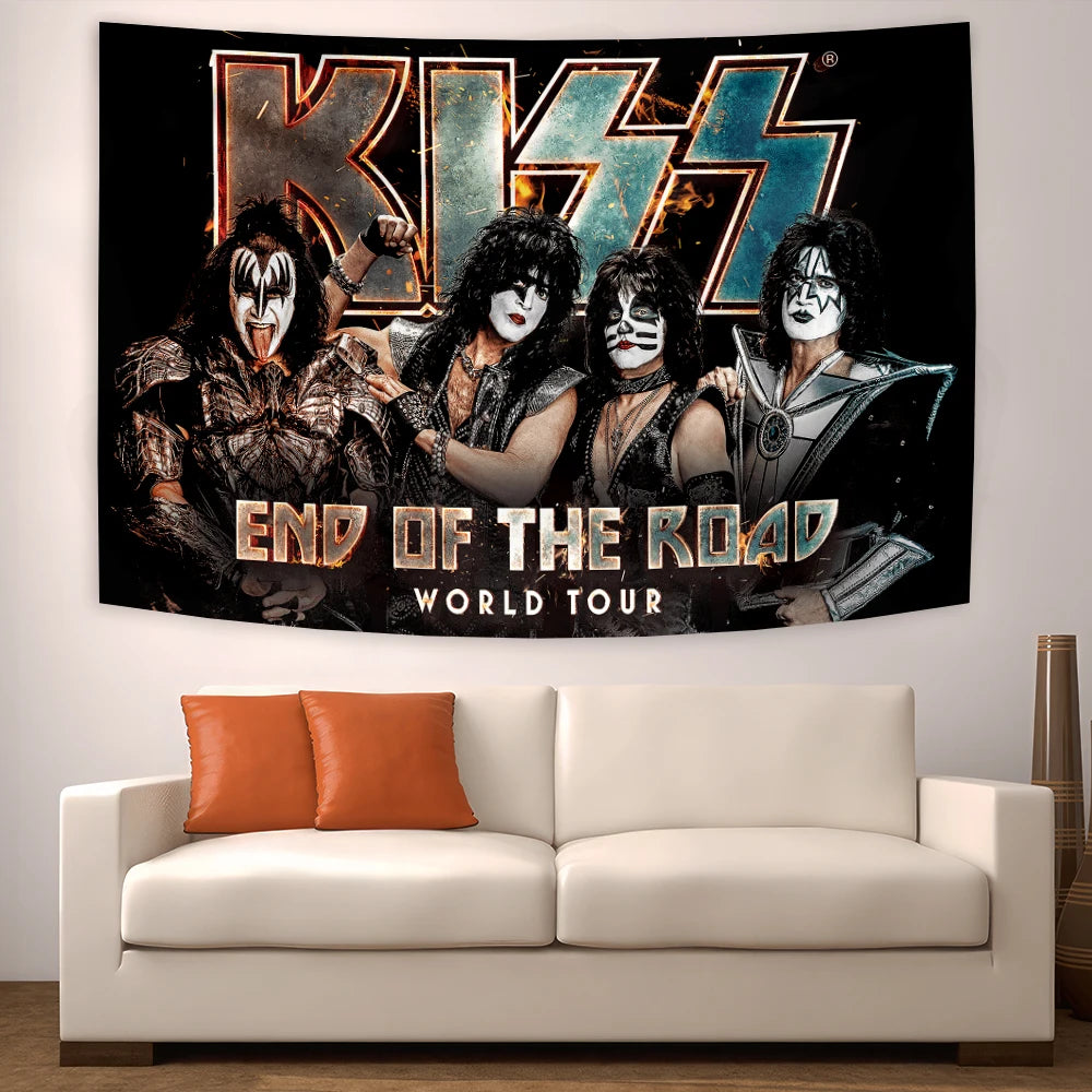 American Hard Rock Band KISS Decorative Wall Tapestry - Premium Tapestry from Lizard Vigilante - Just $10.99! Shop now at Lizard Vigilante