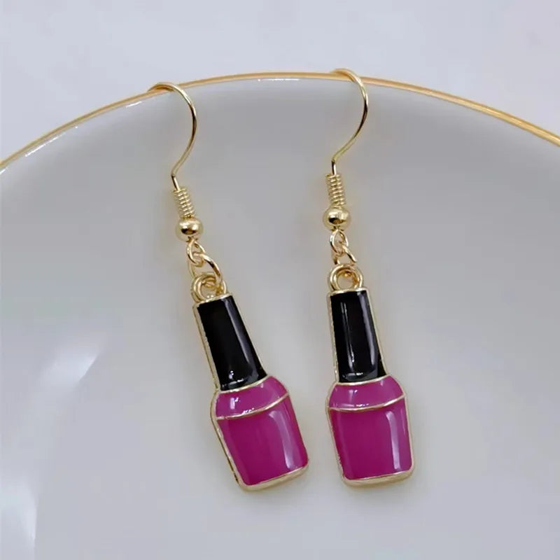 Creative nail salon art nail polish enamel earrings ladies girls gifts