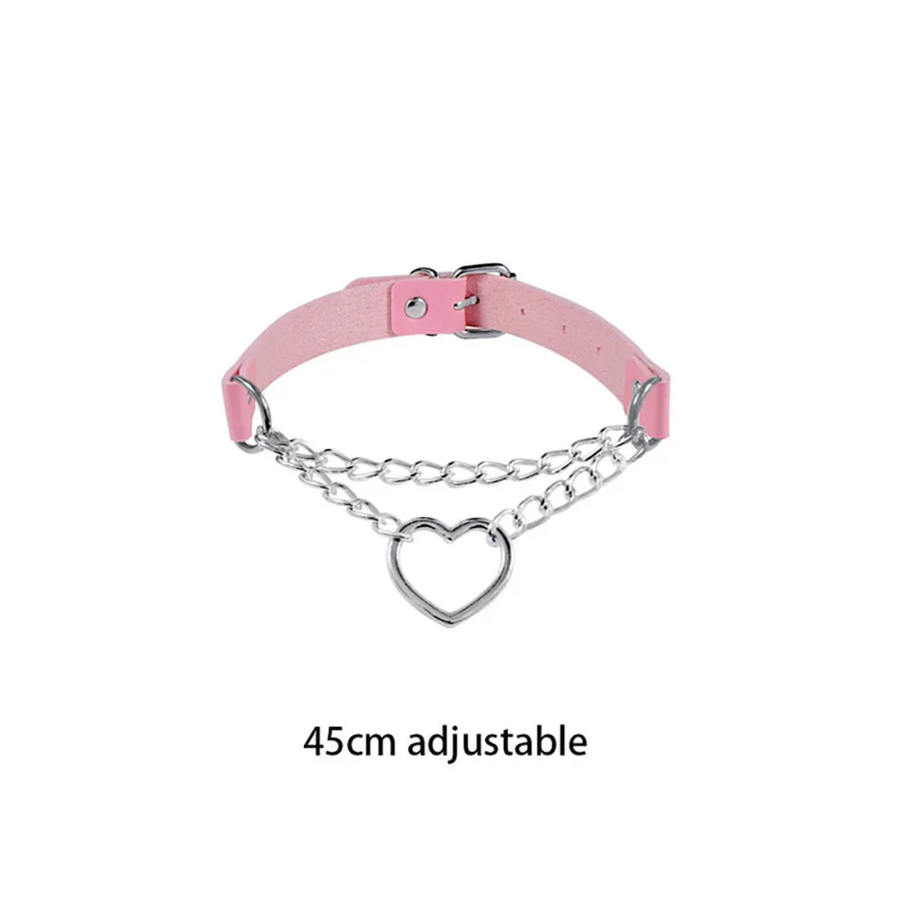 Gothic Punk Heart Choker Necklace - Edgy and Stylish - Premium necklace from Lizard Vigilante - Just $19.88! Shop now at Lizard Vigilante