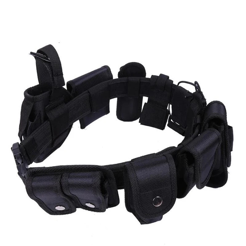 Adjustable Tactical Waist Support Police Duty Utility Belts With Pouch 10 pcs Military Training Guard Duty Belt - Premium  from Lizard Vigilante - Just $16.99! Shop now at Lizard Vigilante