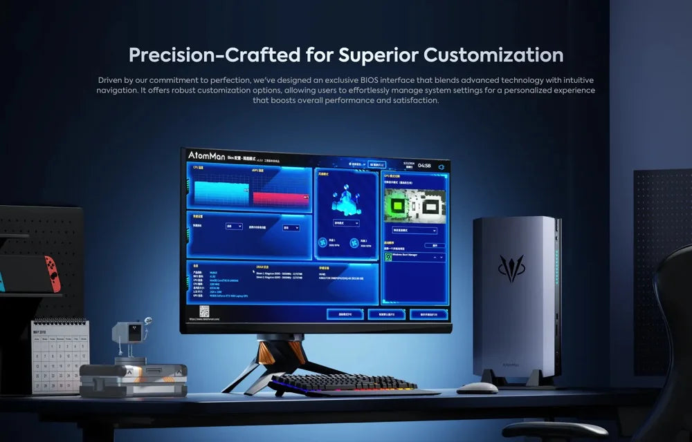 New AtomMan Gaming Mini PC G7 Ti /G7 Ti SE Intel Core i9-14900HX/ i7-14650HX+RTX 4070 DDR5 Minisforum AI Graphics Gaming Mini PC