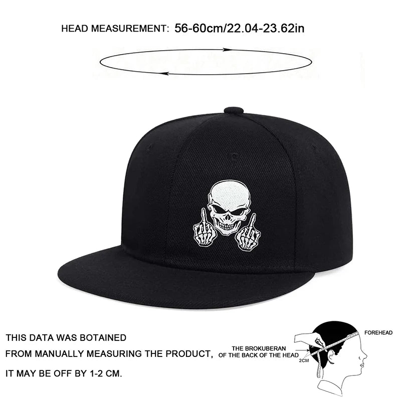 Unisex Skeleton Finger Embroidery Hip-Hop Baseball Cap – Adjustable Outdoor Casual Sunscreen Hat for Men & Women - Premium Baseball cap from Lizard Vigilante - Just $22.88! Shop now at Lizard Vigilante