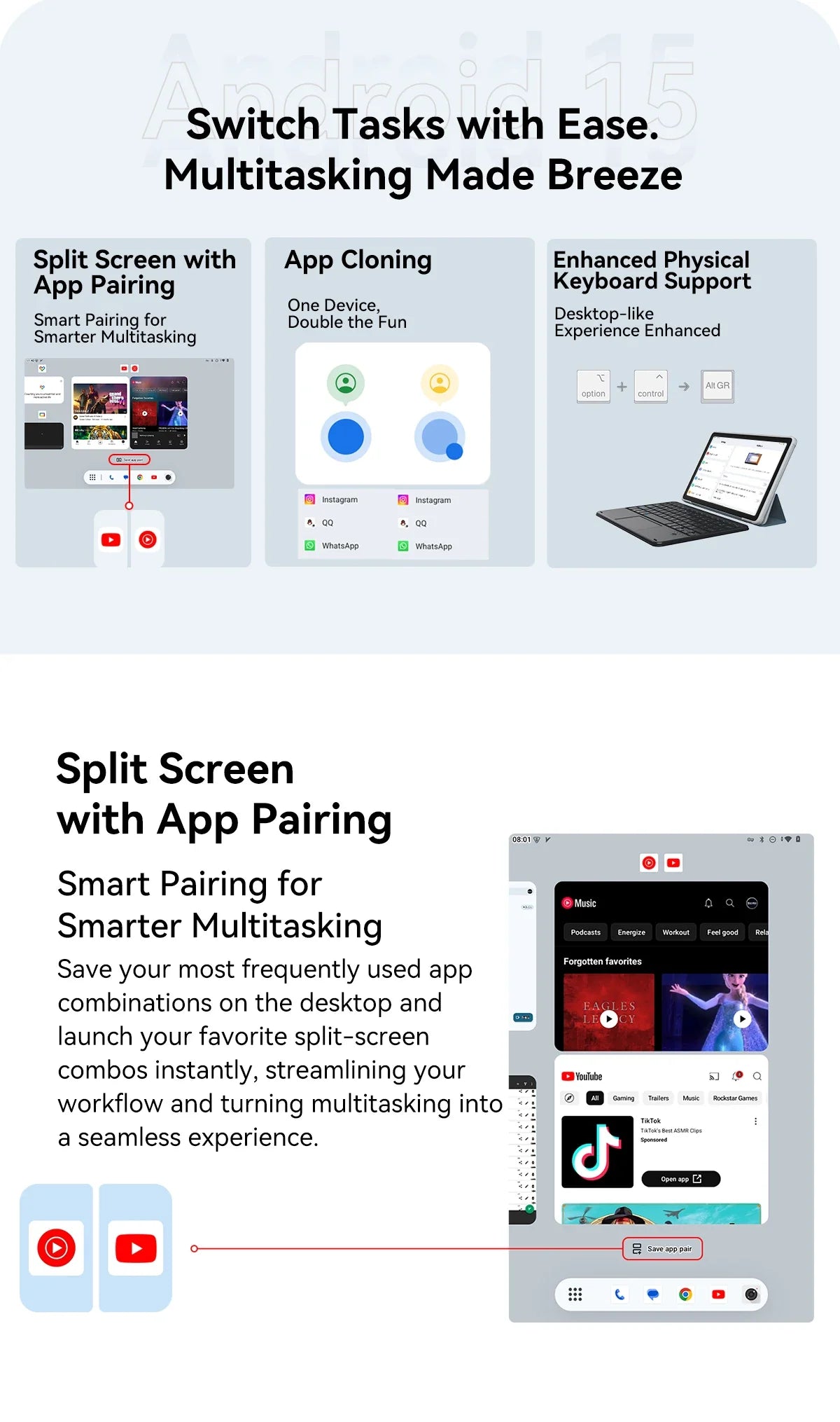 Blackview MEGA 2 Tablets 12 inch 2K Display Widevine L1 24GB(8+16) Android 15 256GB 9000mAh AI Main Camera Pad PC