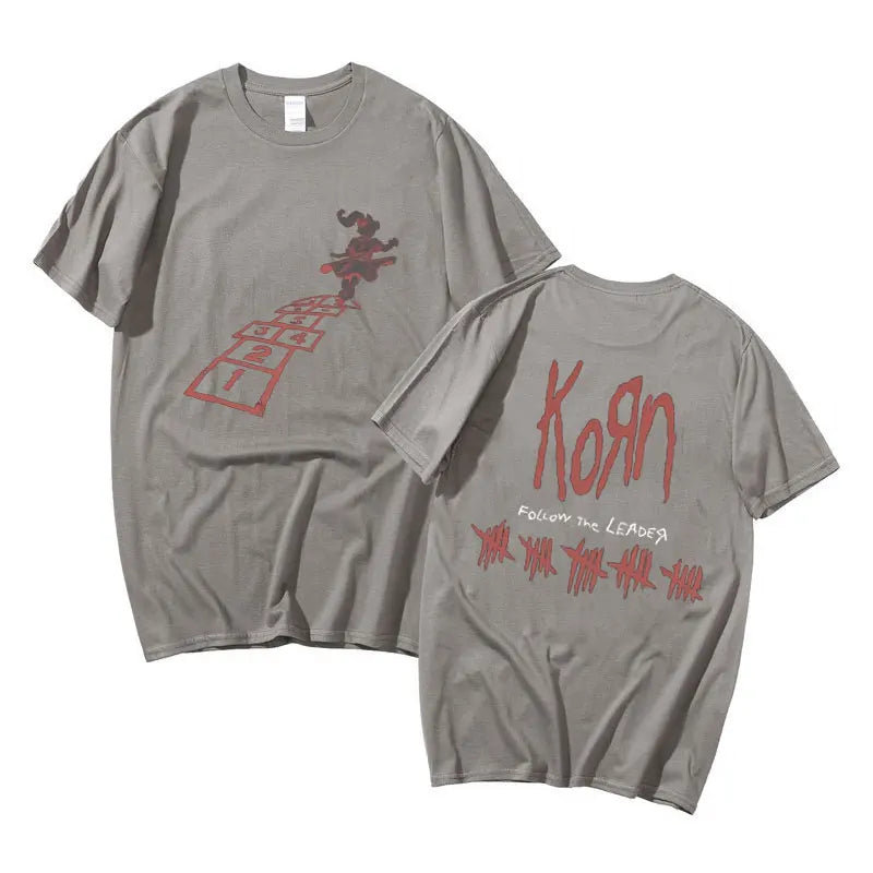 Rock Band Korn Follow The Leader Graphic T Shirt Men Women Fashion Loose Short Sleeve Tees Man Vintage Gothic Oversized Tshirt - Lizard Vigilante