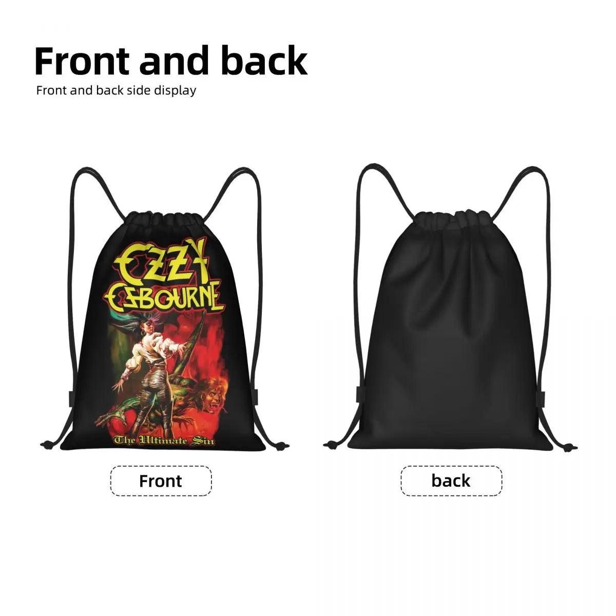 Custom Heavy Metal Rock Ozzy Osbourne Drawstring Bag Men Women Lightweight Sports Gym Storage Backpack - Premium  from Lizard Vigilante - Just $4.99! Shop now at Lizard Vigilante