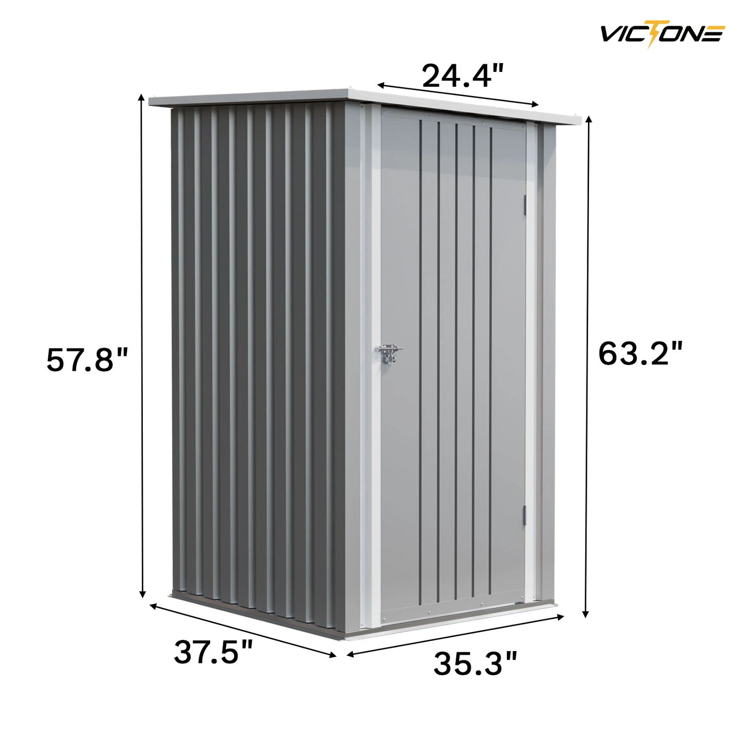 Victone 3' x 3' Compact Outdoor Storage Shed - Durable Small Garden Tool Storage with Sloping Roof, Single Lockable Door, Grey - Premium  from Lizard Vigilante - Just $213.99! Shop now at Lizard Vigilante