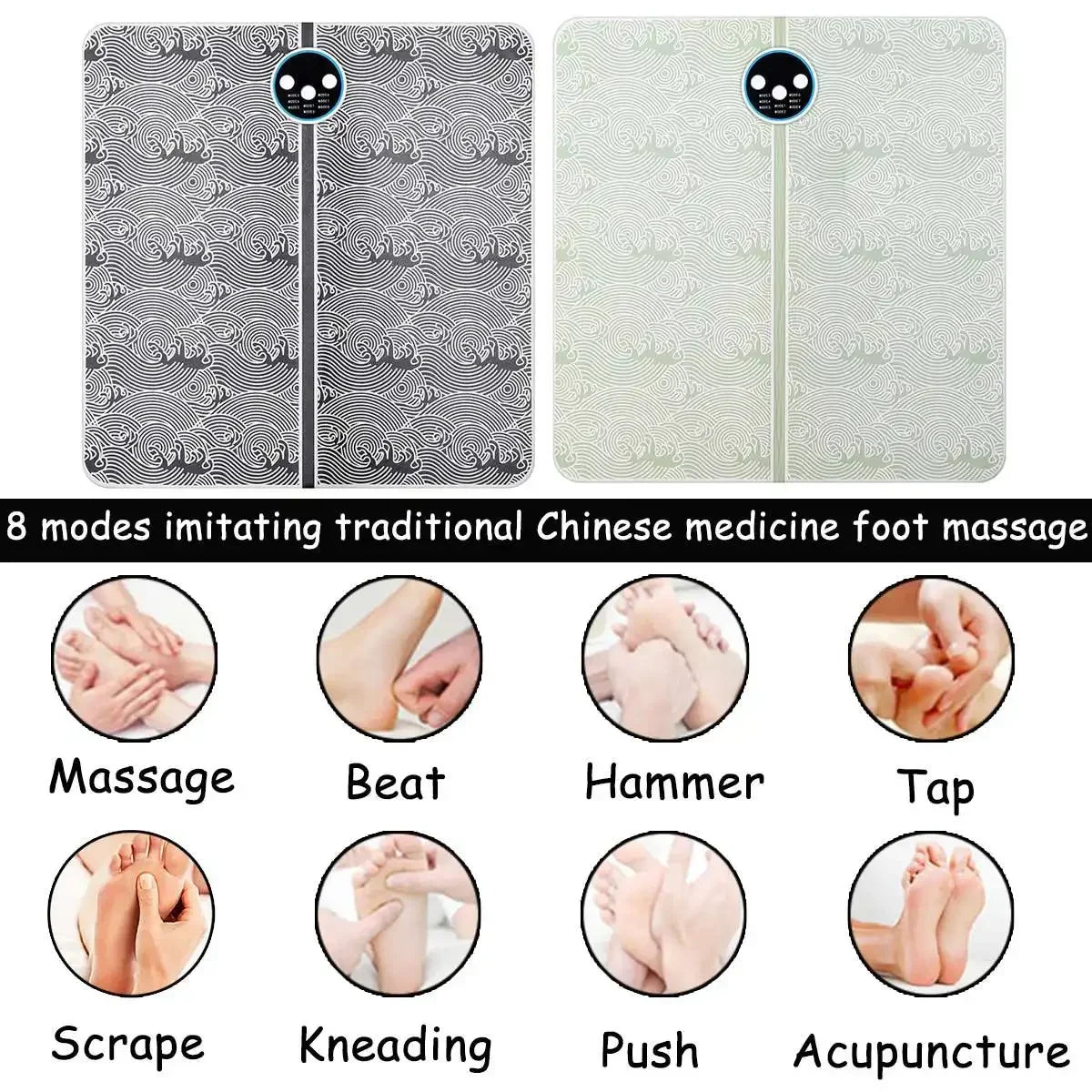 Tens EMS Foot Massager Fisioterapia Mat Massageador de pes Type-C Charging Electronic Foot Fitness Massage Gym Equipment - Premium tens mat from Lizard Vigilante - Just $21.99! Shop now at Lizard Vigilante