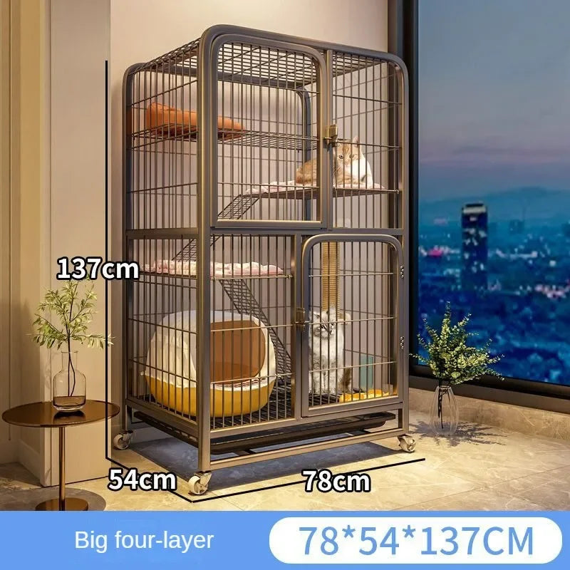 Extra Large Luxury Cat Villa | Multi-Storey Pet Cage for Cats and Small Dogs | Indoor Free Space Cat Carrier Nest - Premium pet cage from Lizard Vigilante - Just $215.99! Shop now at Lizard Vigilante