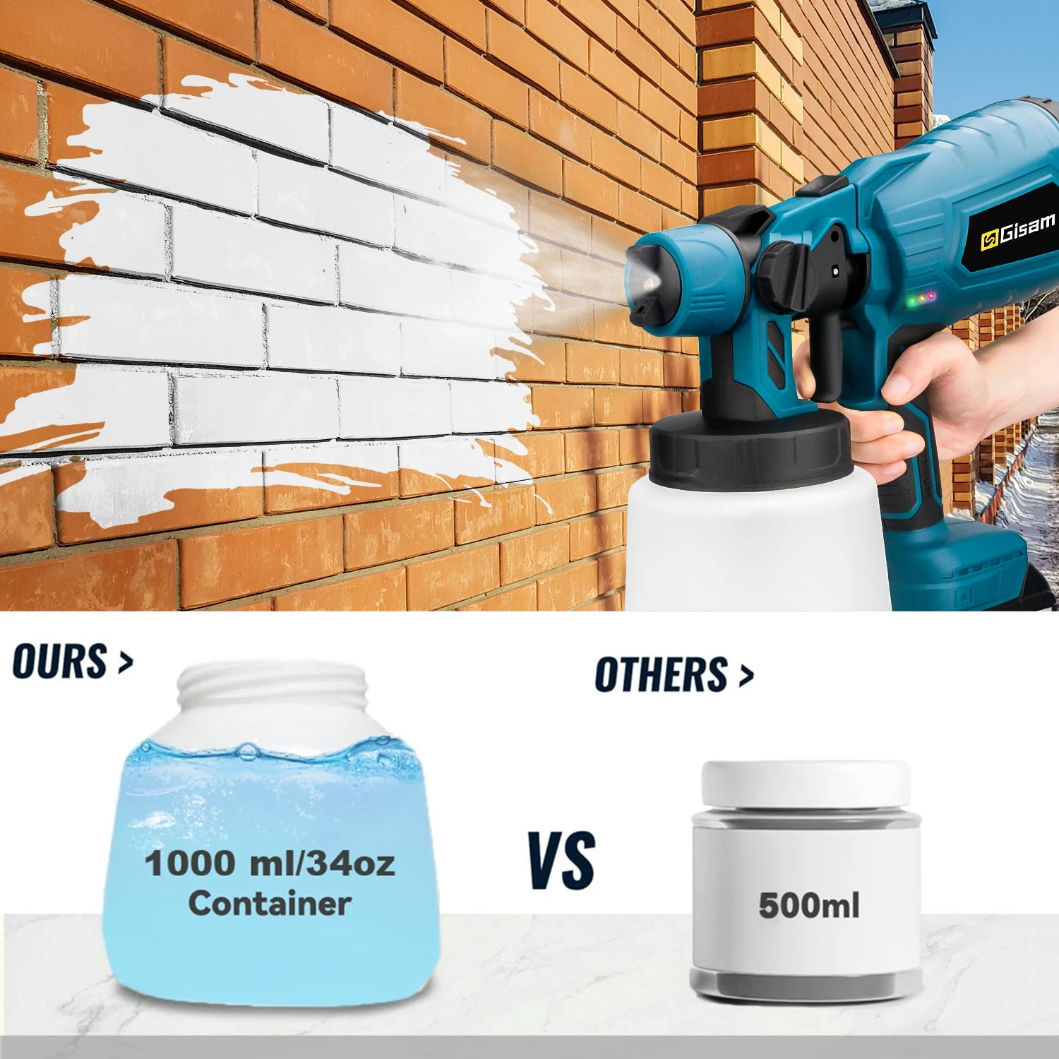 1000ML Cordless Electric Spray Gun High Power HVLP Paint Sprayer Auto Furniture Steel Coating Airbrush For Makita 18V Battery - Premium paint sprayer from Lizard Vigilante - Just $62.99! Shop now at Lizard Vigilante