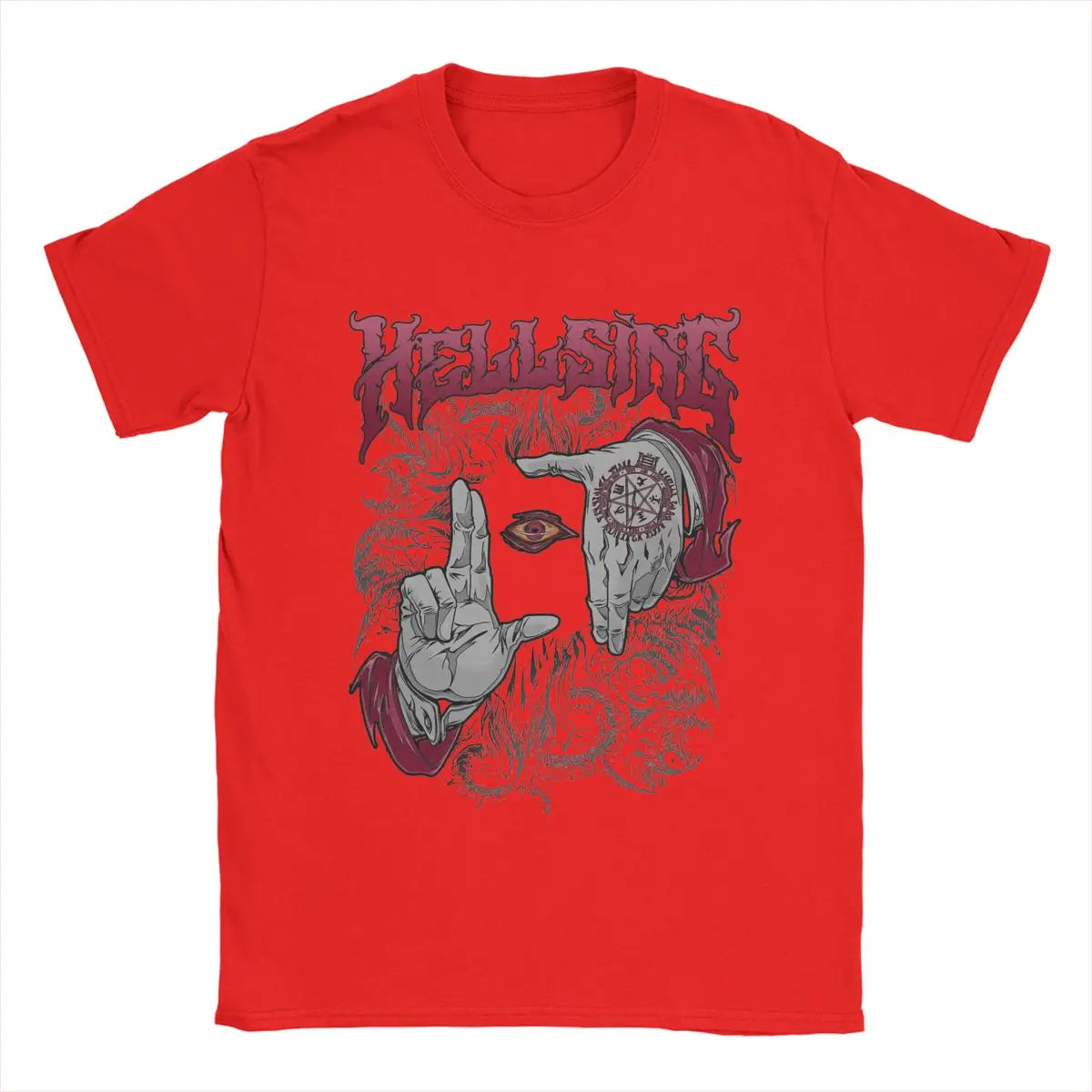 Hellsing Dark Gothic Men's T Shirts Anime Novelty Tees Short Sleeve Crew Neck T-Shirt 100% Cotton Graphic Clothes - Premium  from Lizard Vigilante - Just $19.99! Shop now at Lizard Vigilante