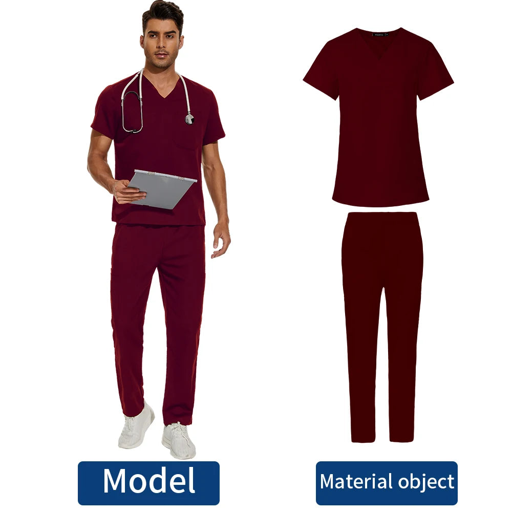 NiaaHinn Men's Medical Scrubs Set | V-Neck Uniforms for Clinics & Hospitals | Comfortable & Breathable Workwear - Premium scrubs from Lizard Vigilante - Just $38.88! Shop now at Lizard Vigilante