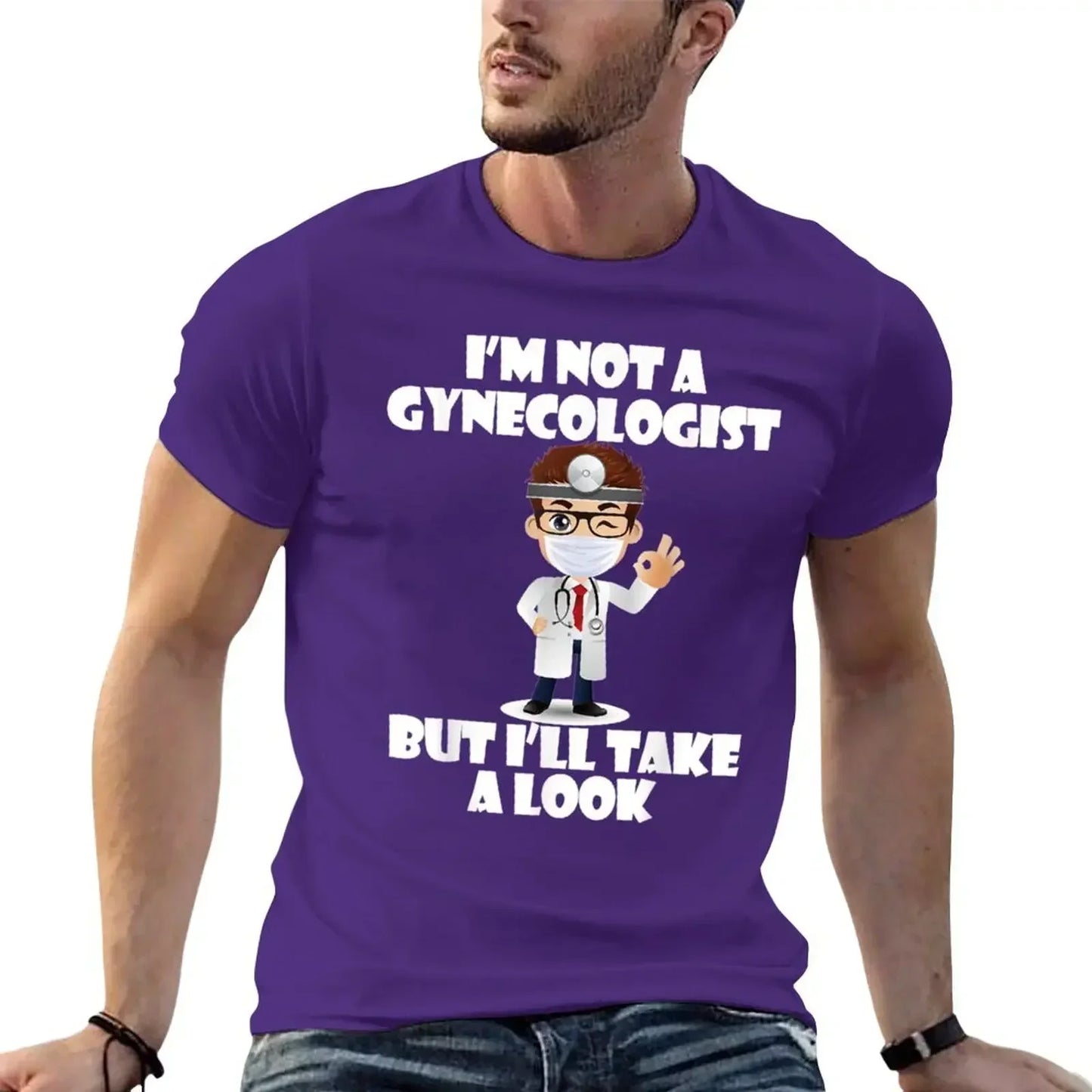 I'm Not A Gynecologist But I'll Take A Look T-Shirt Vintage Tops T-shirt Unisex Mens Sarcastic Gag - Premium T-Shirt from Lizard Vigilante - Just $23.29! Shop now at Lizard Vigilante